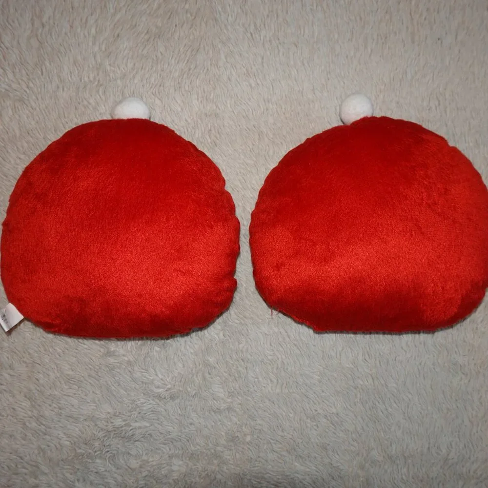 Set of 2 Soft Plush Santa Clause Pillows, approx 9